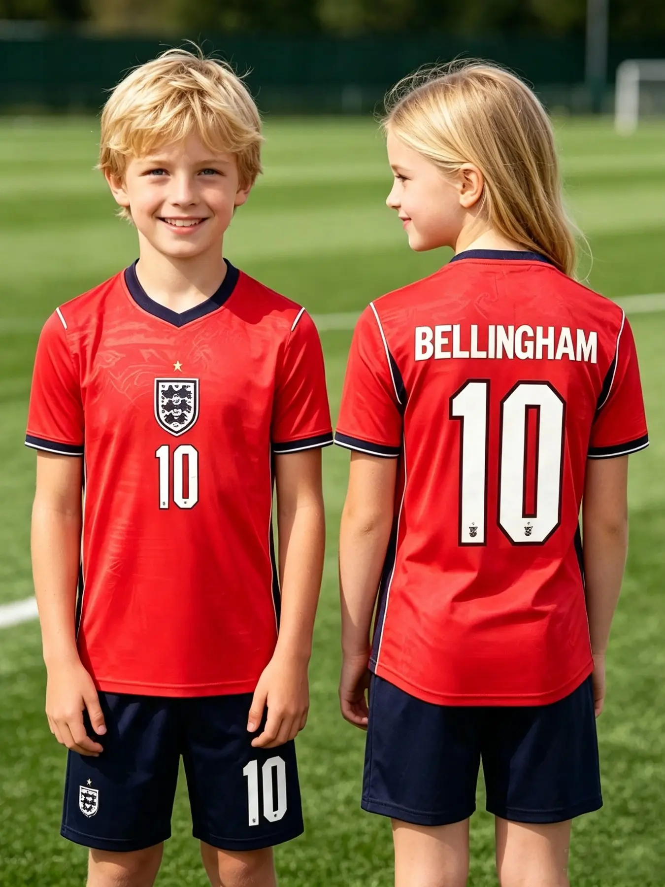 New England Bellingham 10 Kids Football Set, Unisex Quick-Dry Short Sleeve Shorts, Casual All-Over Print Suit, Family Training Gear