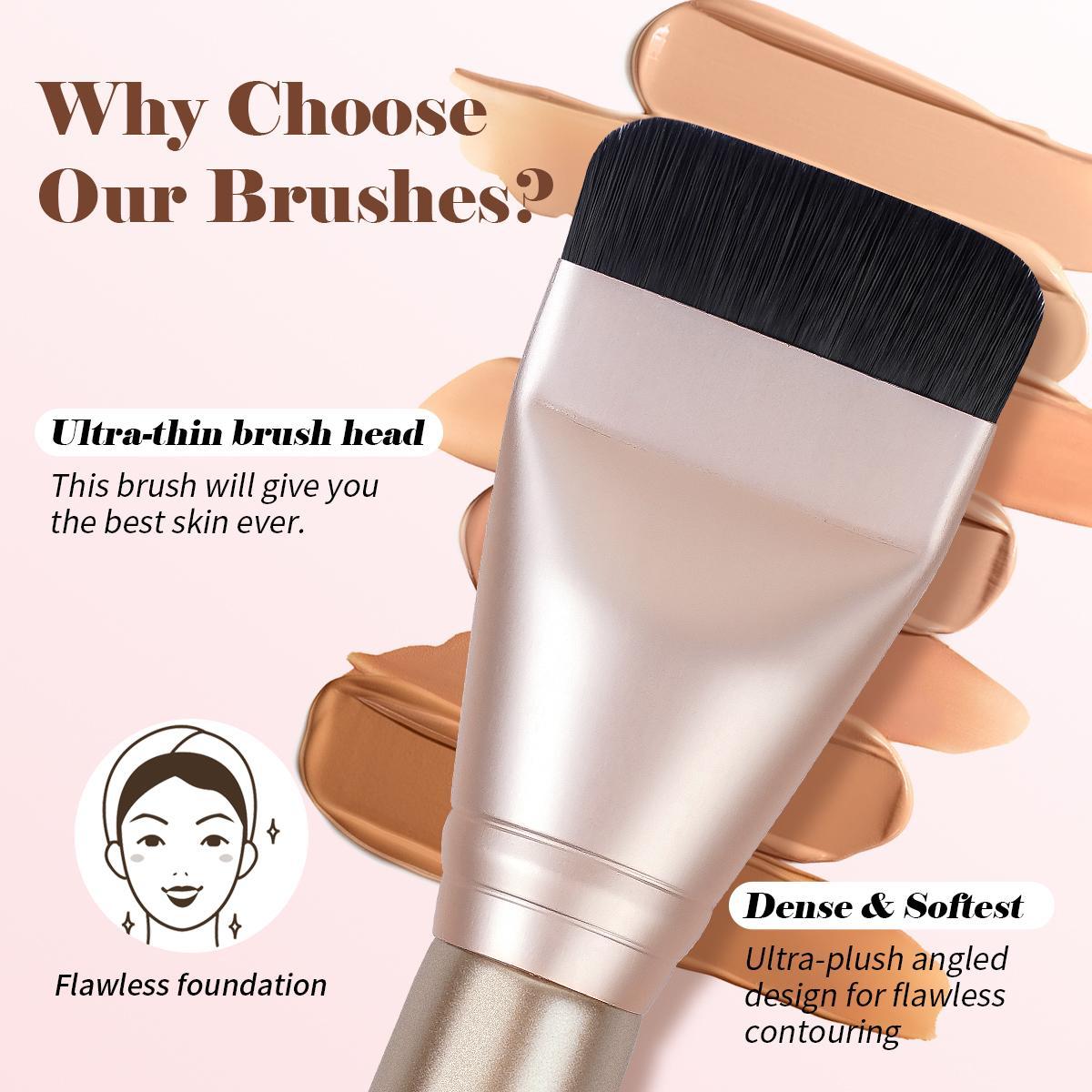 MAANGE 1pc Professional Kabuki Flat Foundation Brush/Face Mask Brush, Versatile Makeup Tool for Smooth Application, Ideal for Liquid and Cream Products, Complexion Brush Gift for Women & Girls