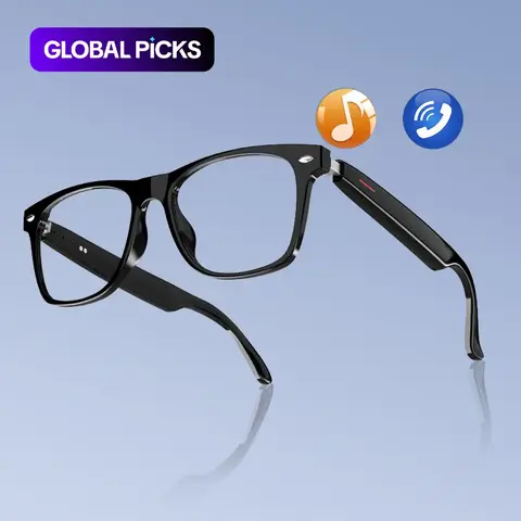 Smart Glasses with Mic, Wireless Audio Glasses with Transparent Lenses for Listening to Music & Calling, for Home & Daily Use, Wireless Audio Eyewear #GLOBAL PICKS