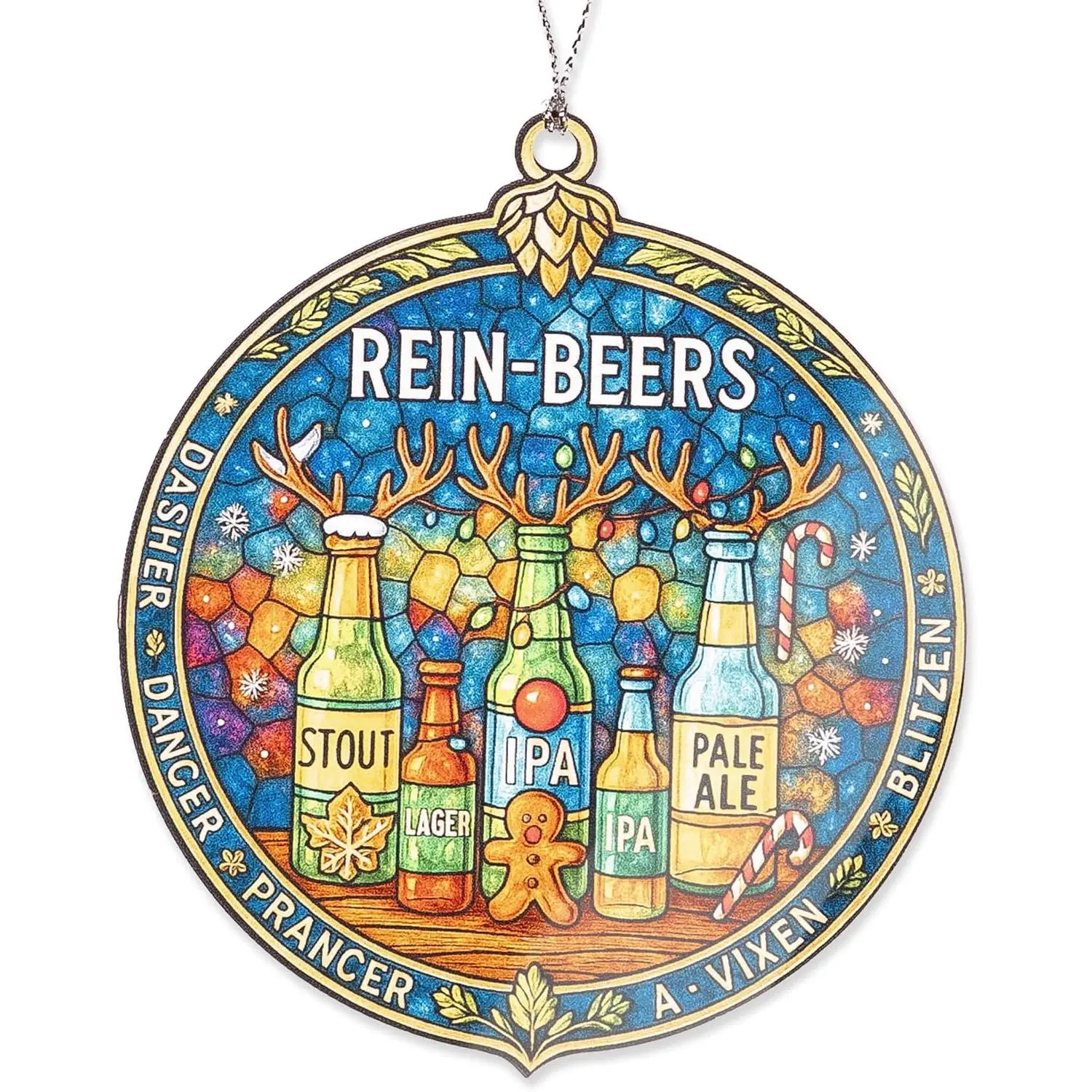 Funny Christmas Ornaments 2026 -  Ornament – Funny Christmas Decor – Reindeer   –  Lover Card Xmas Party  – Suncatcher Effect Window – White Elephant Gifts