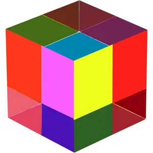 CMY Mixing Color Cube, 50mm (2 inch) Colorful Acrylic Prism for Desktop Decoration, Scientific & Educational Toys Gift for Kids, 5cm