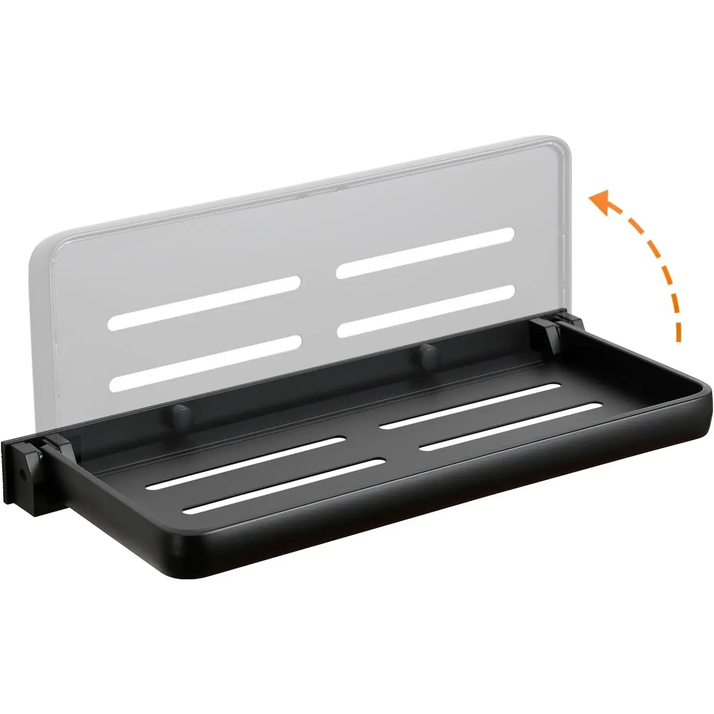 RV Fold-Down Wall Shelf - 12 Inch Space Saving Small Folding Shelf | Wall Mount Storage for RV, Laundry Room, Bathroom, Kitchen |  Rustproof  (Black)