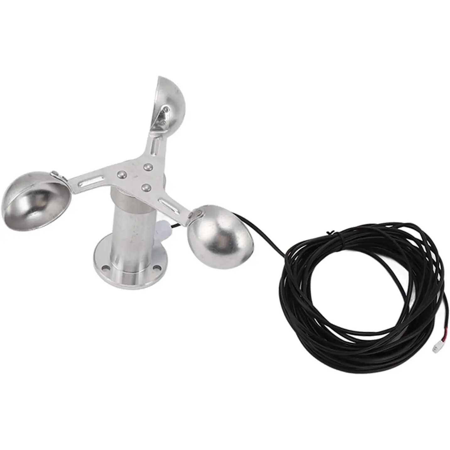 Accurate 360 Degree Aluminium Alloy 3 Cups Wind Speed Sensor Anemometer with 8 Meter Cable, Accurate Measuring for Power Plants