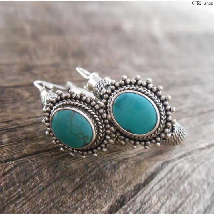 Boho Turquoise Beaded Dangle Earrings💙