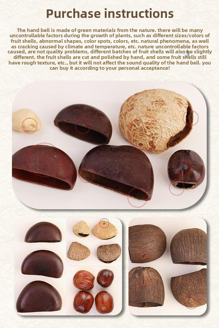 Naturally handcrafted fruit shell bell, with seeds, sound therapy handbell, wish-fulfilling fruit bag ornament, Yunnan specialty gift, mobile phone decoration accessory