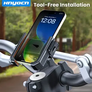 Anti-Shake Bike Phone Mount, Universal Motorcycle Handlebar Cell Phone Holder, 360° Rotation Bicycle Phone Clamp Fits for iPhone, Samsung, 4.5"-7.0" Smartphones, Scooters, Strollers