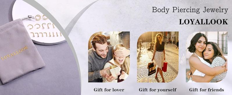 LOYALLOOK 18counts Nose Rings Studs - 316L Surgical Steel Nose Studs Double Hoop Nose Ring for Women Men 18G/20G Nose Rings Stud Hypoallergenic Nose/Body Piercing Jewelry 1.5mm 2mm 2.5mm 3mm Clear CZ Cute LOYALLOOK 18counts Nose Rings Studs - 316L Surgical Steel Nose Studs Double Hoop Nose Ring for Women Men 18G/20G Nose Rings Stud Hypoallergenic Nose/Body Piercing Jewelry 1.5mm 2mm 2.5mm 3mm Clear CZ Cute