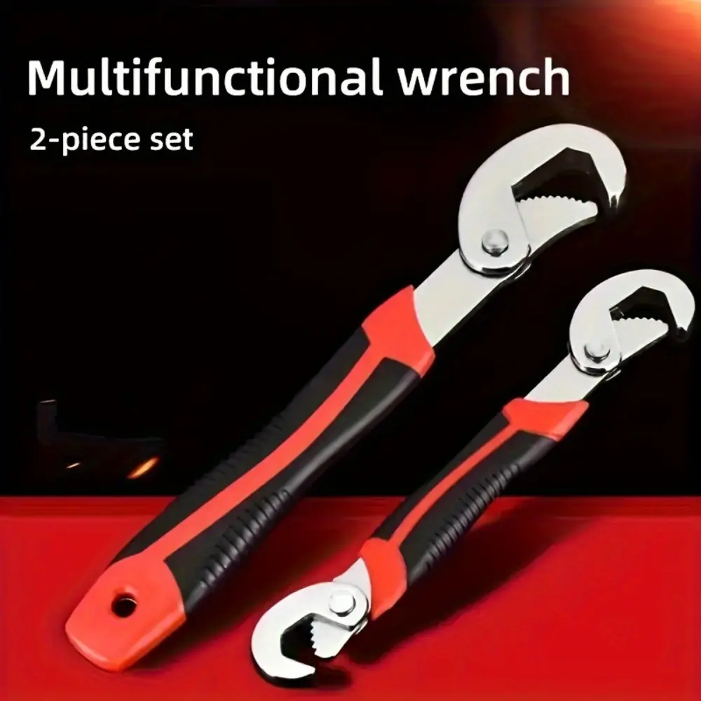 2pcs Adjustable Wrench Spanner Set, Quick Grip Design Hand Tools, Multifunctional Adjustable Open End Wrenches, Heavy Duty Durable Repair Tools for Auto Maintenance, Household Repair, Mechanical Engineering and General Diy Craft Projects