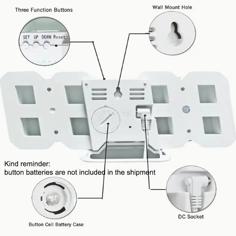 LED Digital Clock, 1 Count Battery Powered Creative Electronic Clock, Multifunctional Creative Mode Adjustable Electronic Clock for Home Decor, Pink, LED Alarm Clock