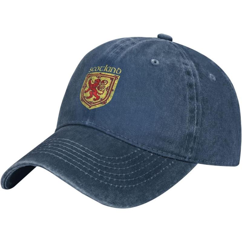Scottish Flag Rampant Lion Denim Trucker Hat Baseball Cap for Men Or Women Cowboy Black