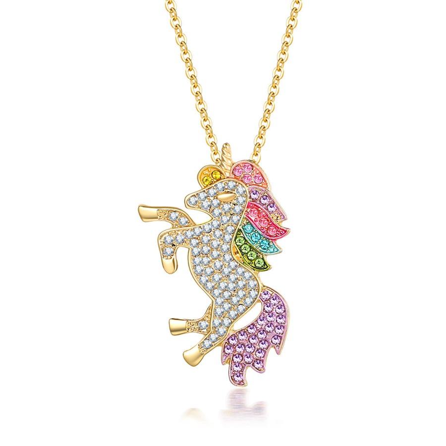 Cartoon unicorn necklace Valentine's Day colorful pony necklace, the best birthday gift for my daughter and granddaughter