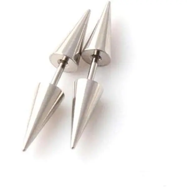Punk Rock Earrings Double Side Spike Rivet Stud Earrings Stainless Steel Ear Studs Accessories