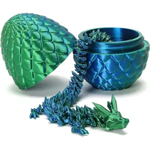 3D Printed Dragon with Surprise Dinosaur Eggs Fidget Toys for Kids, Birthday Halloween Christmas Decor Gifts Indoor Outdoor for Girls Boys (Green)