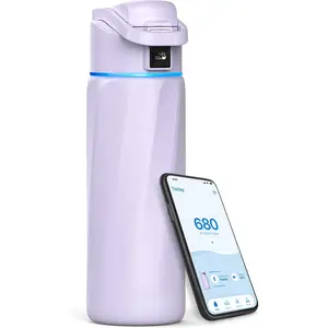 Smart Water Bottle that Reminds You to Drink, 24oz BPA-Free Stainless Steel Vacuum Insulated, Wide Mouth Water Tracker Bottle with APP  School, Gym, Office, Ideal  Father's Day