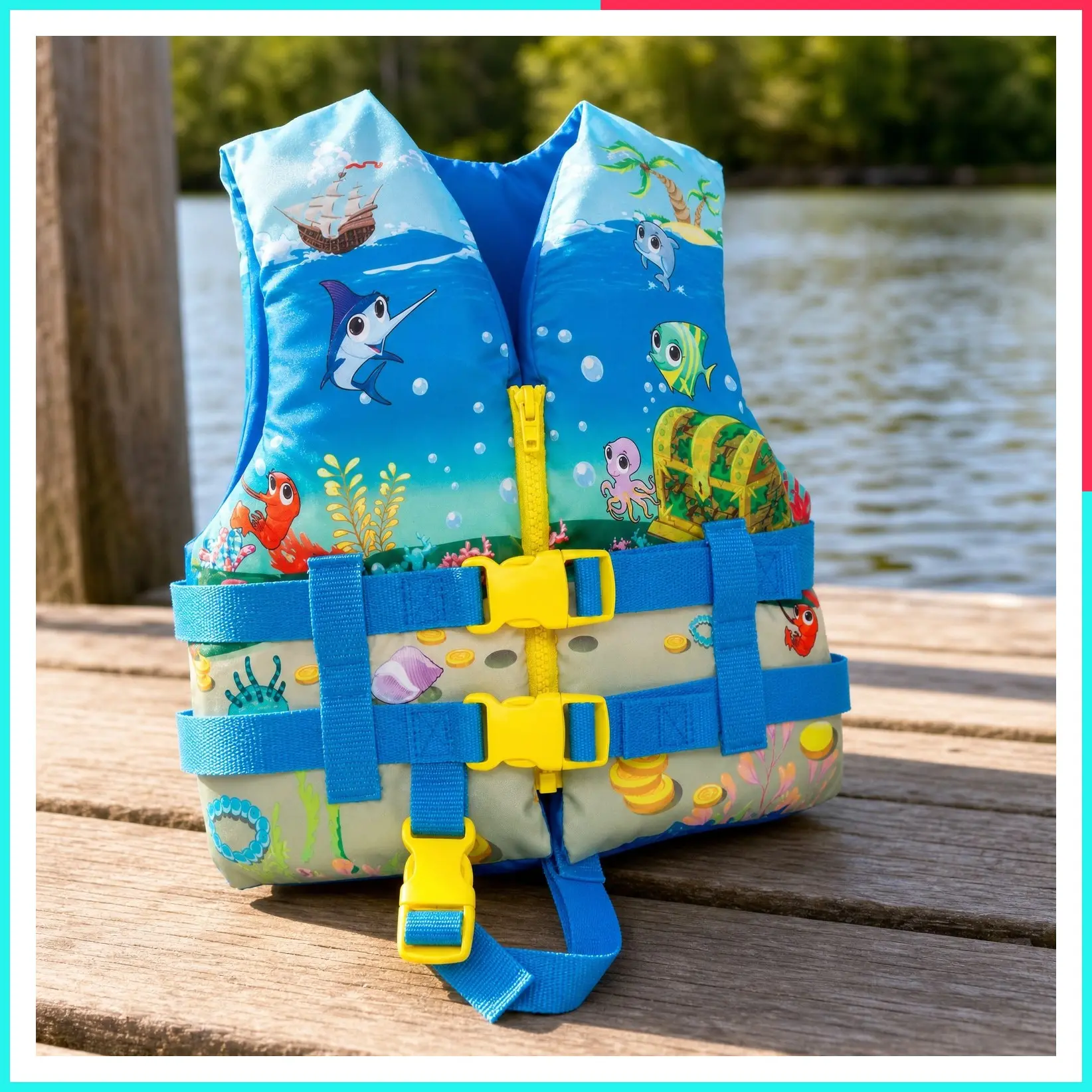 Kids' USCG Approved Life Jacket PFD - Infant & Child Boating Safety Vest for Swimming, Water Play & Family Recreation, Closed-Side Flotation Device