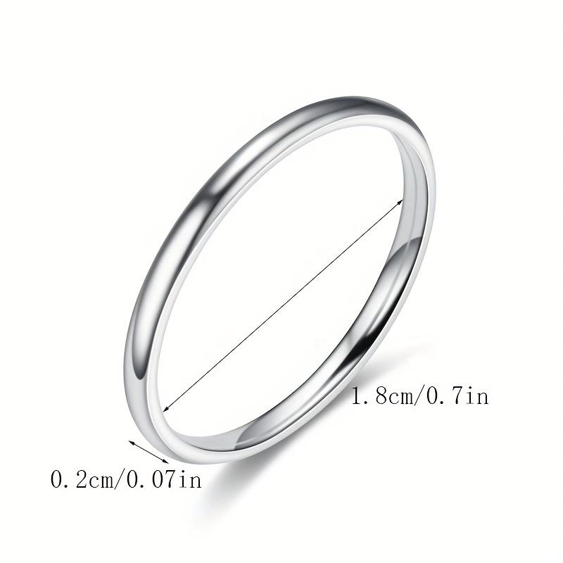 2MM Smooth Ball Bead Ring - Premium Stainless Steel Minimalist Stacking Band, High Polish Chic Finger Accessory, Waterproof & Durable for Daily Wear