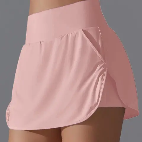 Women's Ice-Cool Quick-Dry Tennis Skirt High-Waisted Sports Golf Pants Running Casual Skirt, Summer Fitted Plain Style Sports Skort, Casual Sporty Skort, High Waisted Skorts