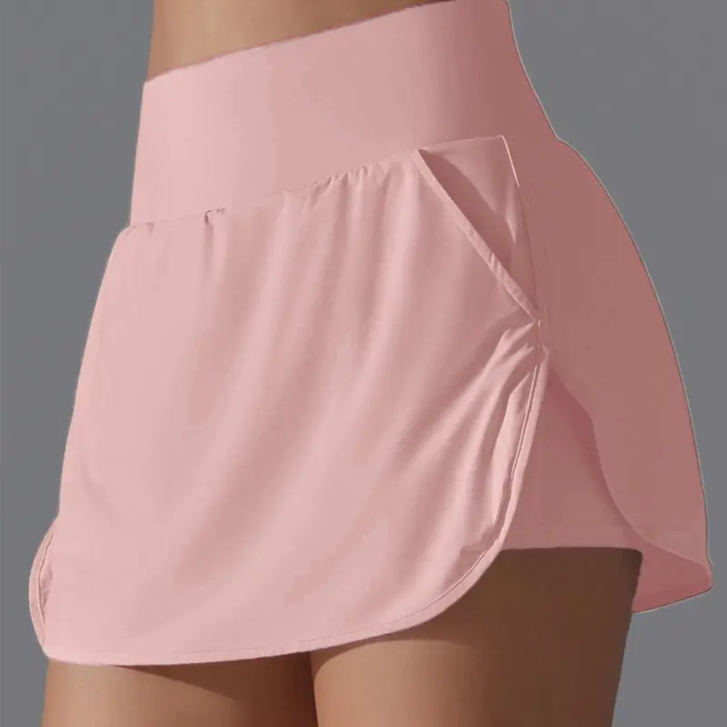 Women's Ice-Cool Quick-Dry Tennis Skirt High-Waisted Sports Golf Pants Running Casual Skirt, Summer Fitted Plain Style Sports Skort, Casual Sporty Skort, High Waisted Skorts