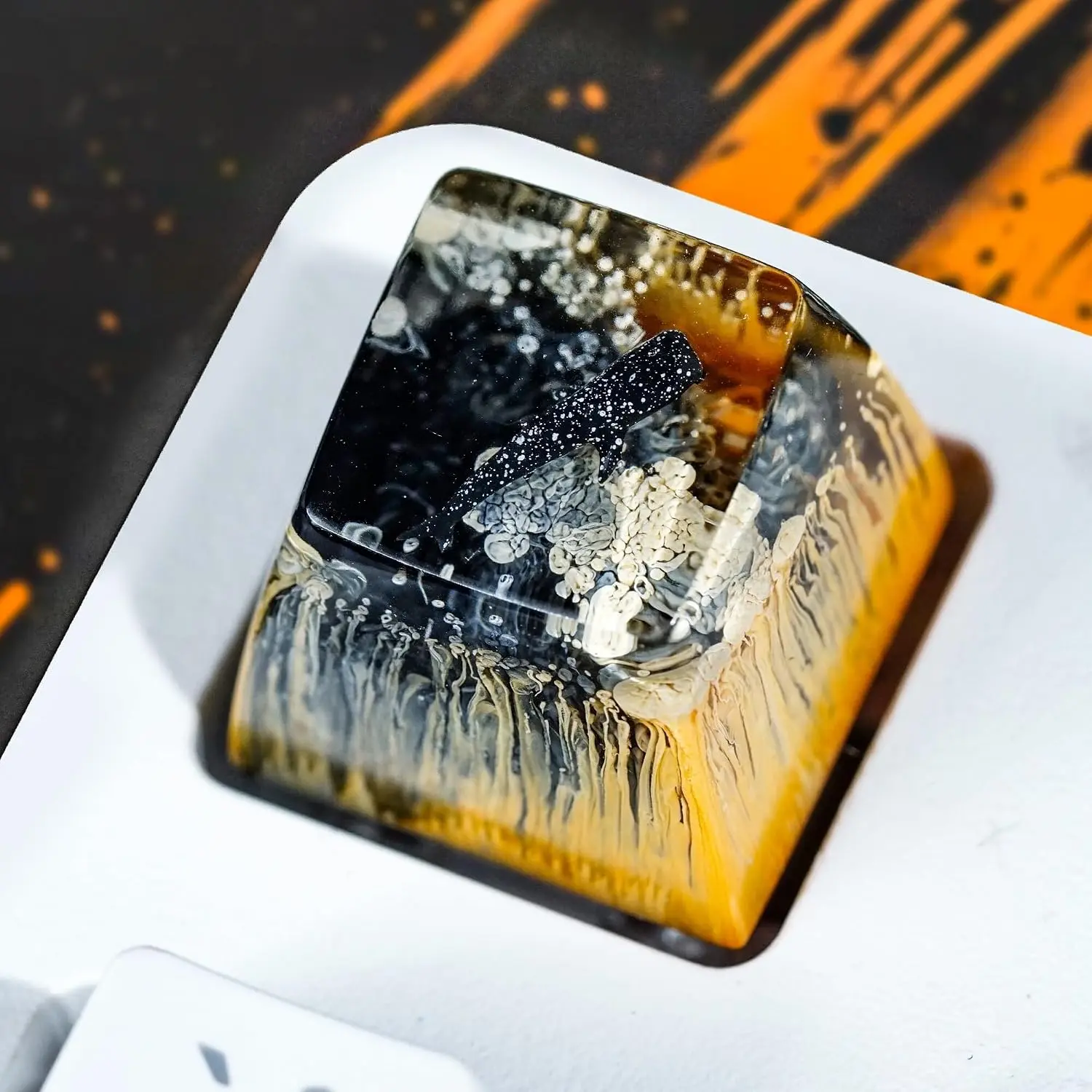 Whale  Orange Dark  Reef Artisan Keycap, 1U ESC, R1 SA Profile, Custom   Key  for Cherry MX Mechanical Keyboard, Cool Tech  for Men, Dad, Gamers and Sea Lovers