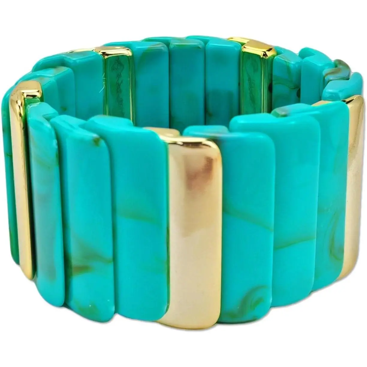 YMBYCM   Chunky Bangles Bracelets for Women | Stackable Stretch Bracelet Geometric Wide Wristbands Bangle
