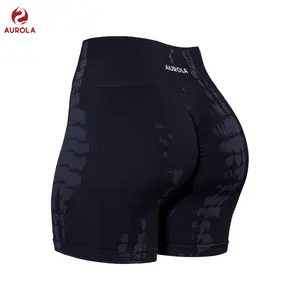 AUROLA Serpent Seamless Scrunch Workout Shorts for Women,Tummy Control Squat Proof Ribbed Thick Active Gym Short