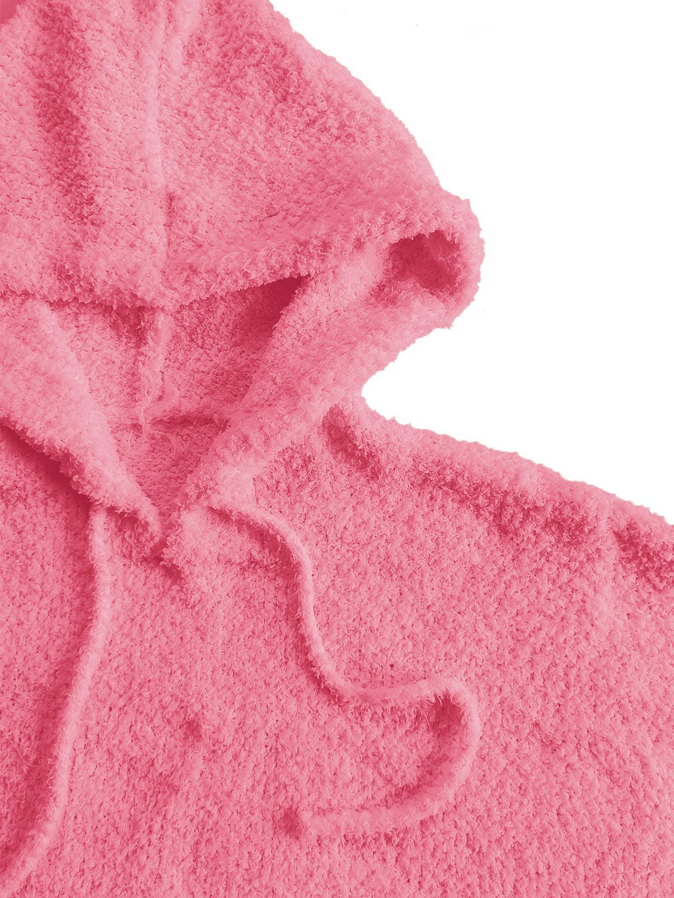 Joyfunear Women's Soft Woolen Knit Tracksuit Hoodie & Leggings Set for Home Leisure Daily Outings High-Quality Blend Fabric Adjustable Drawstring Hoodie Elastic Waist Leggings Pink Hue S-XXL