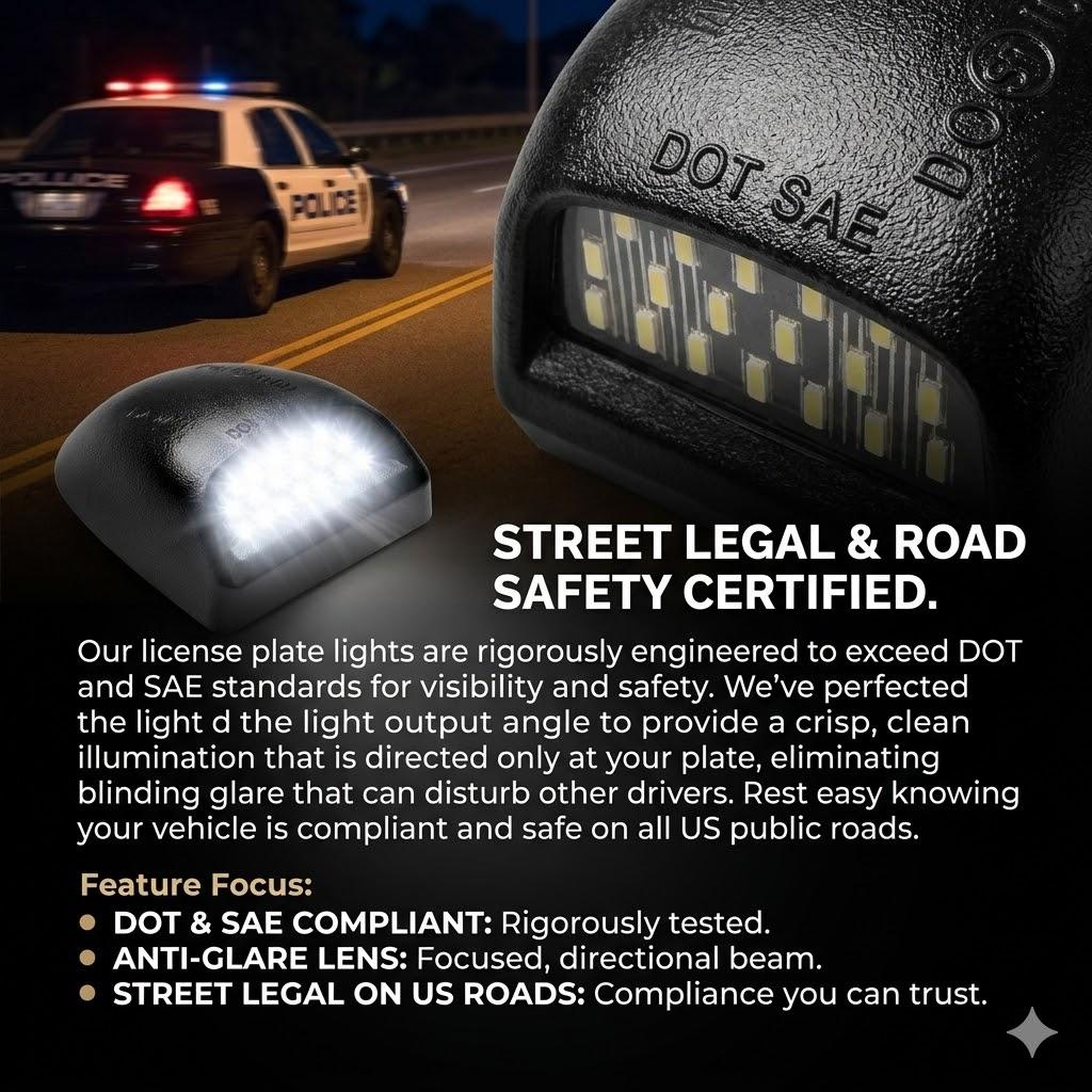 LED License Plate Light Assembly for 1999-2013 Chevy Silverado 1500 2500 3500,GMC Sierra Suburban Tahoe Yukon,Escalade 2Pcs 6000K White Tag Lamp Replacement IP67 Waterproof Plug and Play