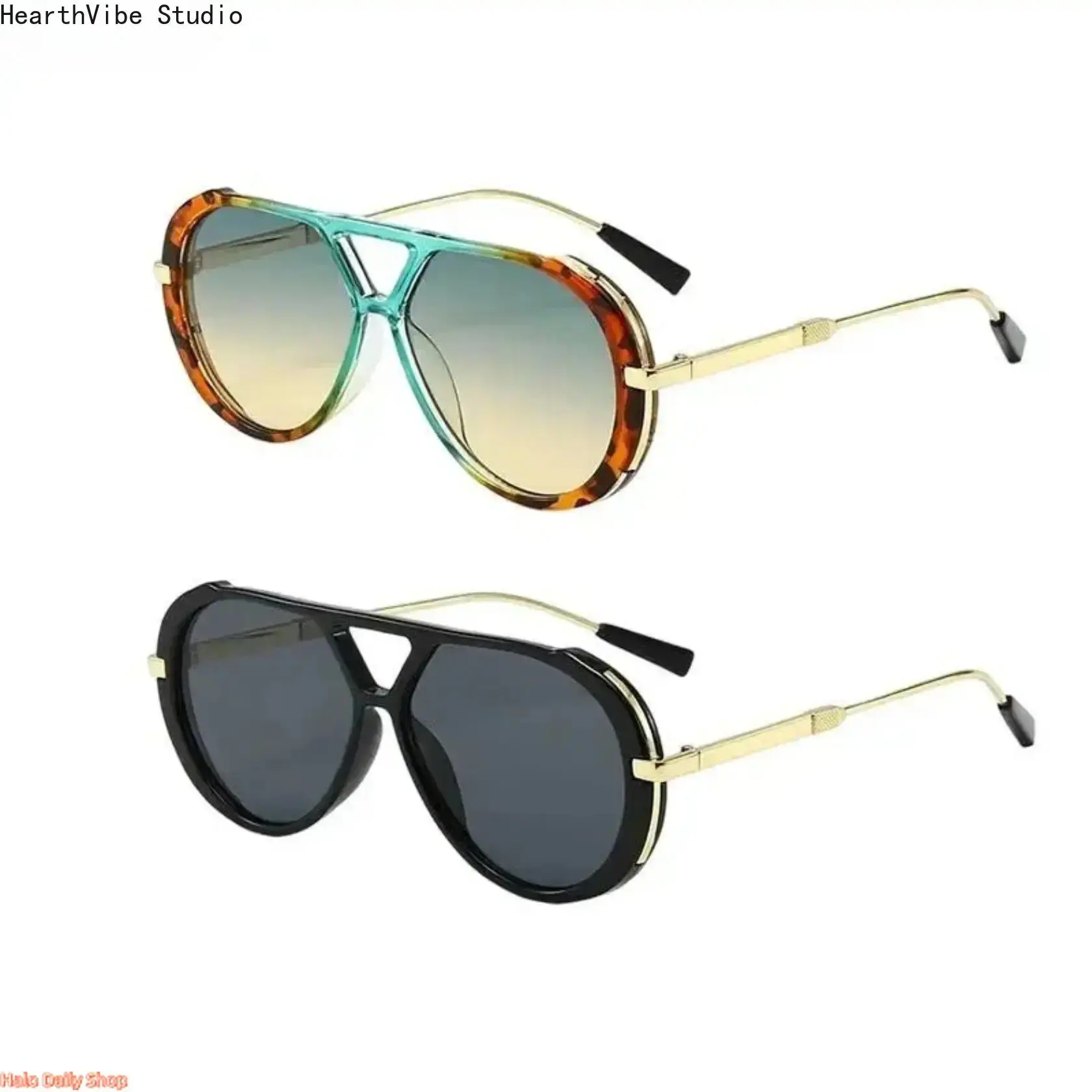 2 Pack Retro Oval Sunglasses for Women, Viral Aesthetic Y2K Square Blend Shades UV400 Protection Eyewear, Lightweight Durable Frame for Summer Outfits Streetwear, Beach Vacation Travel Essentials