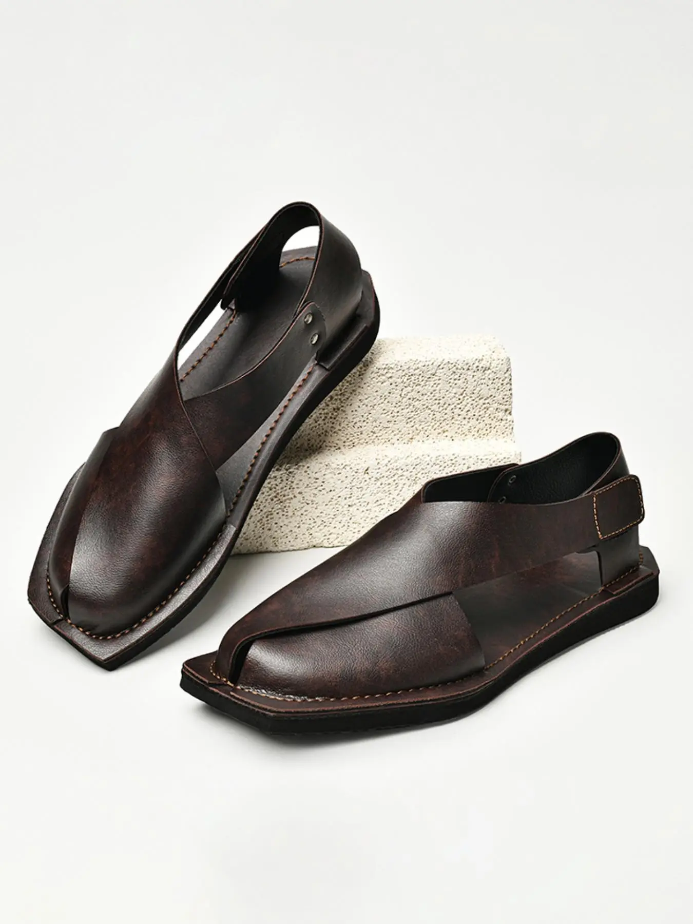 Men's Open-Toe Sandals, Lightweight Soft Sole, Anti-Slip Breathable, Outdoor Beach Shoes, Summer Daily Commute Comfortable Men's Footwear