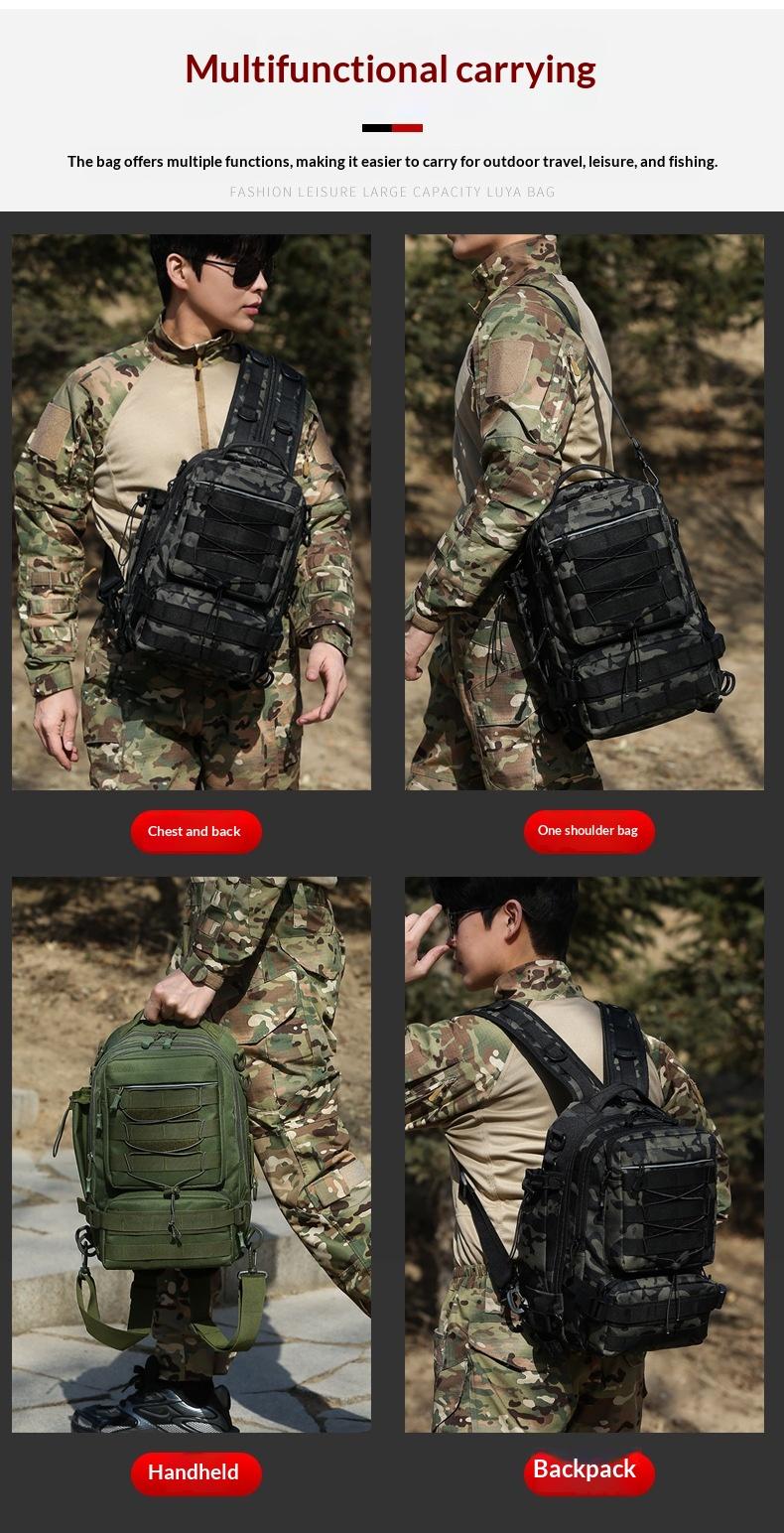 Multifunctional Tactical Backpack Outdoor Large Capacity Travel Sports Hiking Bag Multi-compartment Lure Fishing Bag
