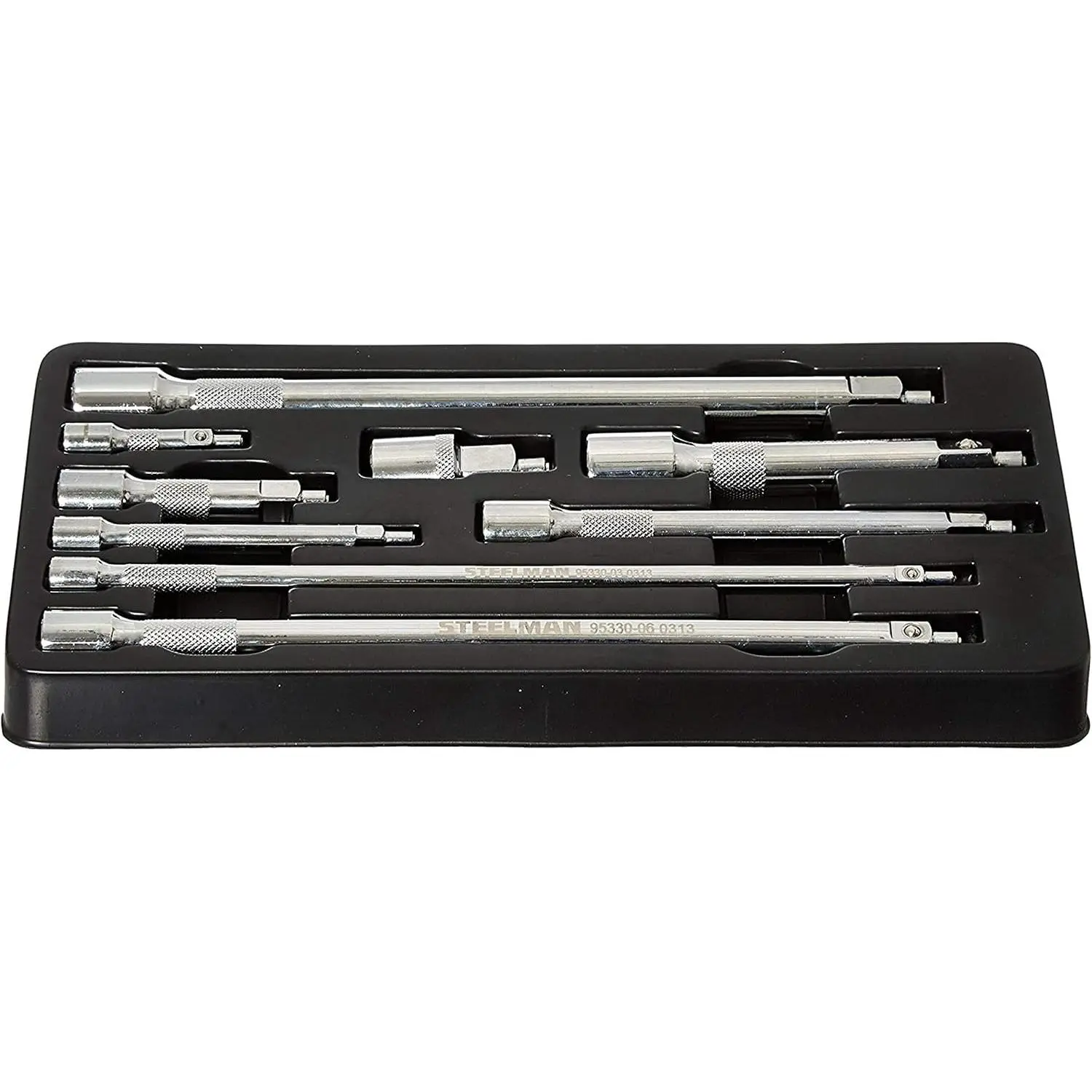 9-  Extension Set, Converts Standard Length Sockets into  Sockets, 1/4, 3/8, and 1/2-Inch Drive