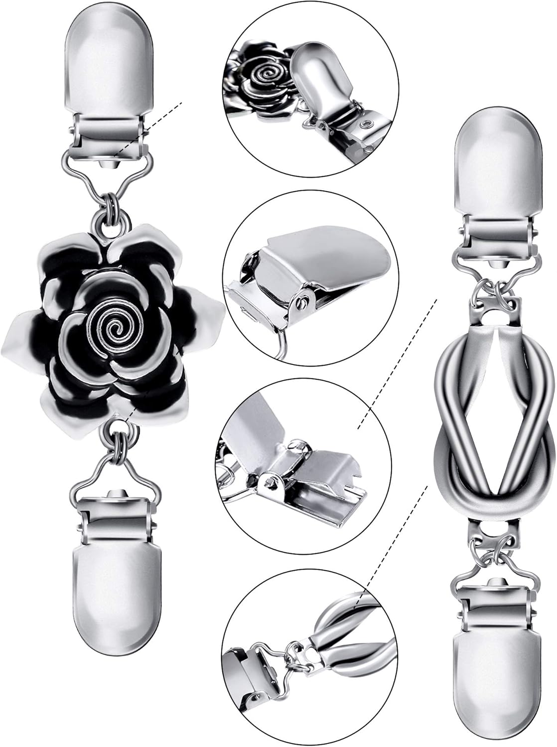 6 Pieces Vintage Shirt Dress Cardigan Clip, Waist Clip for Women, Sweater Shawl Brooch Jacket Clip for Clothing