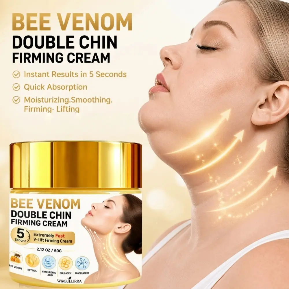 Instantly Effective Bee Venom Chin Lift Firming Cream with Collagen, Tightening, Tightens Loose Skin, Enhances Jawline and Neck Contour, Facial and Neck Sculpting