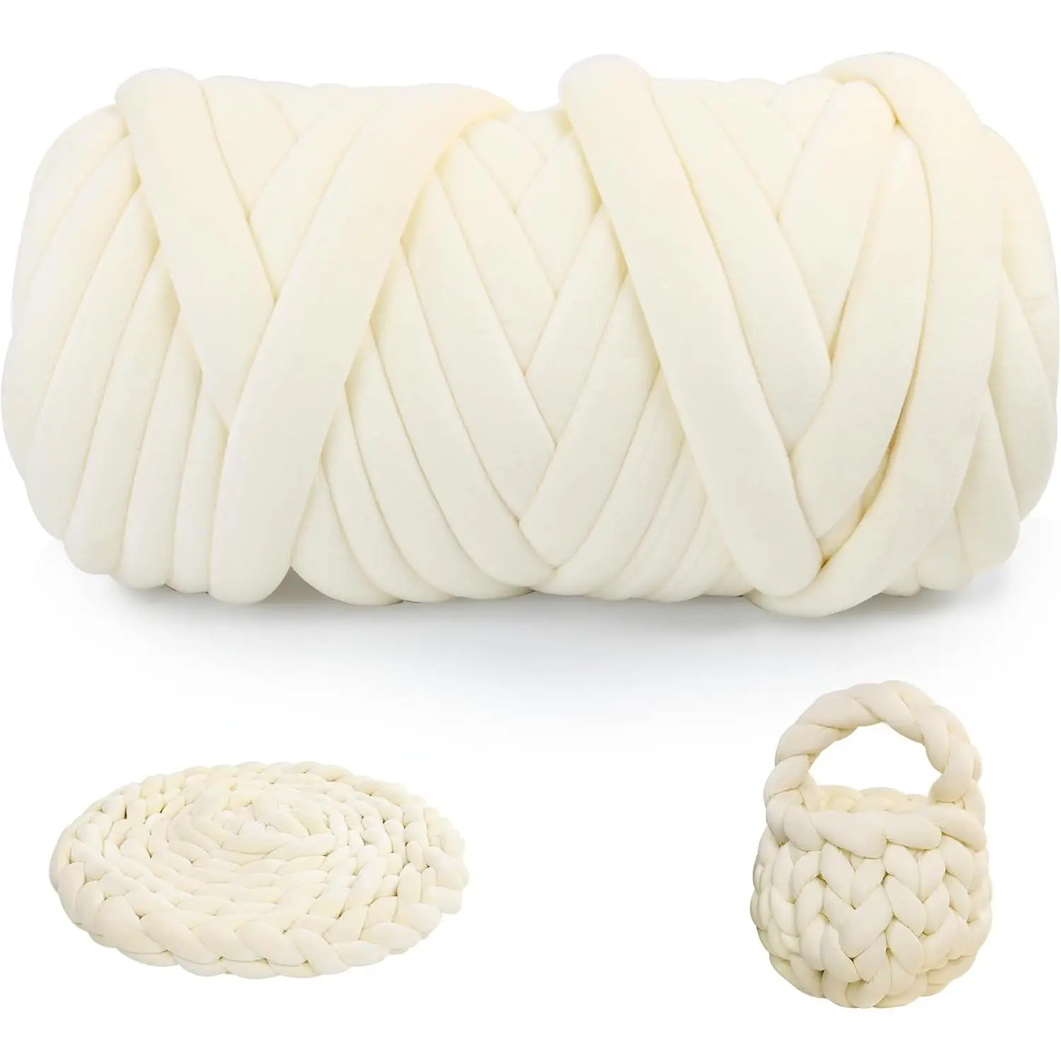 Chunky Yarn for Arm Knitting,  2.2LBS Soft Fleece Yarn for Throw Blanket Pillow, Hand Knitting Bag,  Bed and DIY  Decorations