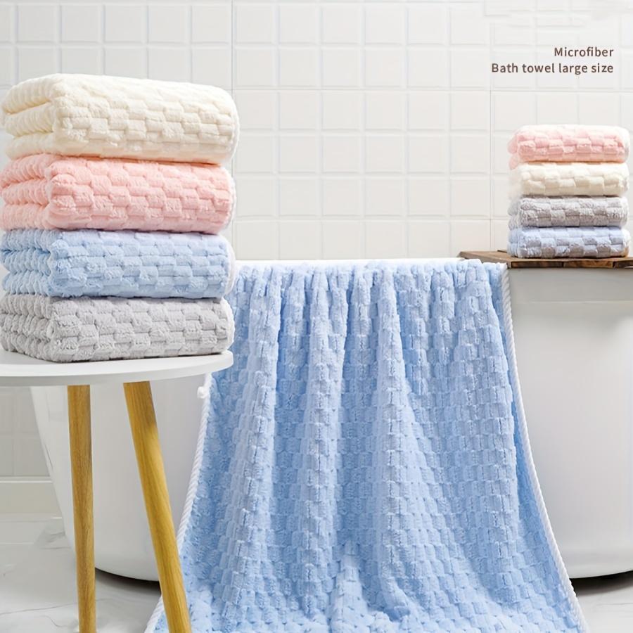 Solid Color Bath Towel, 4 Counts/set Soft Absorbent Towel, Quick Drying Towel for Bathroom, Hotel, Salon, Spa, Gym, Travel