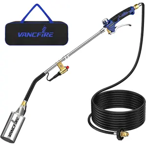 Propane Torch Weed Burner Kit,Weed Blow Torch with Storage Bag, Heavy Duty Flamethrower with Igniter & Turbo Trigger and 10 FT Hose for Weeding,Roofing, Melting Ice/Snow(33")