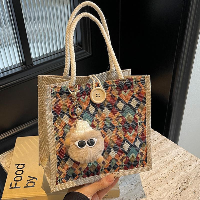 Niche high-end waterproof linen handbag, new autumn and winter gift bag, in stock, small shoulder bag