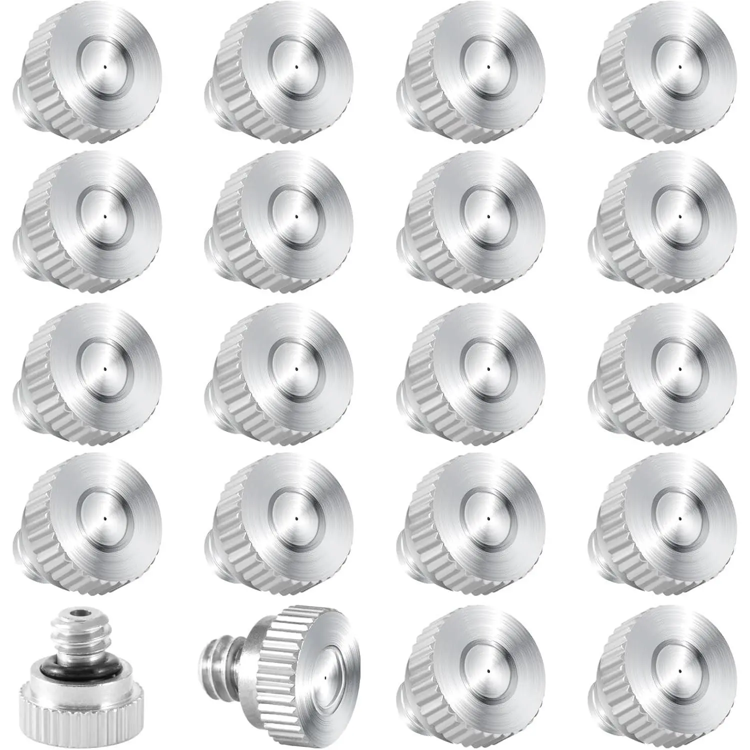 20 Pcs Brass Misting Nozzles for Outdoor Cooling System,0.012 Orifice (0.3 mm) 10/24 UNC Mister Nozzles Sprinklers for Greenhouse Patio Misting System