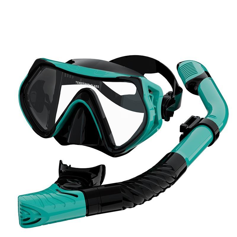 Diving Goggles Snorkeling Full Dry Snorkel Set Large Frame Swimming Goggles Liquid Silicone Swimming Equipment Diving Goggles  stealth snorkel
