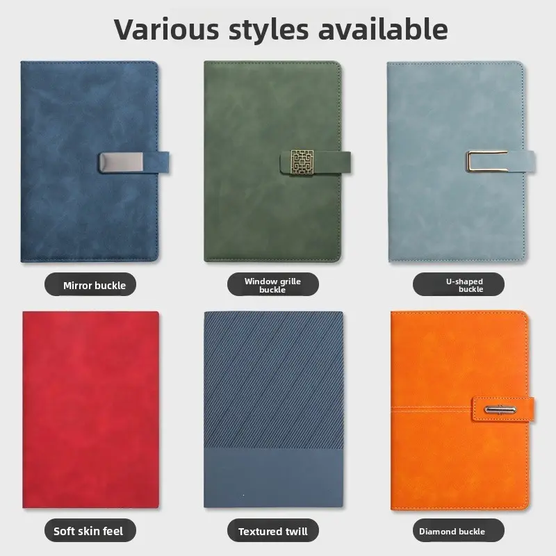 Customized Retro Thick U-Shape Buckle Notebook Gift Set with Vacuum Insulated Water Bottle, Logo-Supported Diary Journal, Corporate Business Souvenir Bundle for Office & Event Giveaways