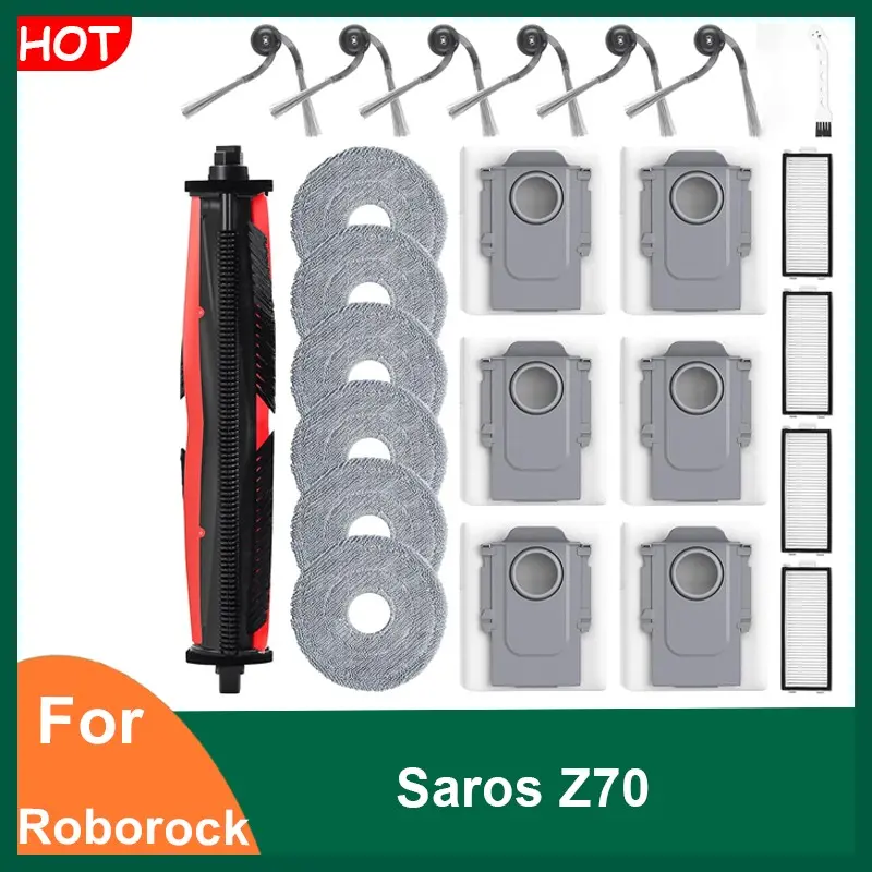 Replacement Parts and Accessories Kit for Roborock Saros Z70 Robot Vacuum Cleaner, Essential Components for Maintenance and Repair
