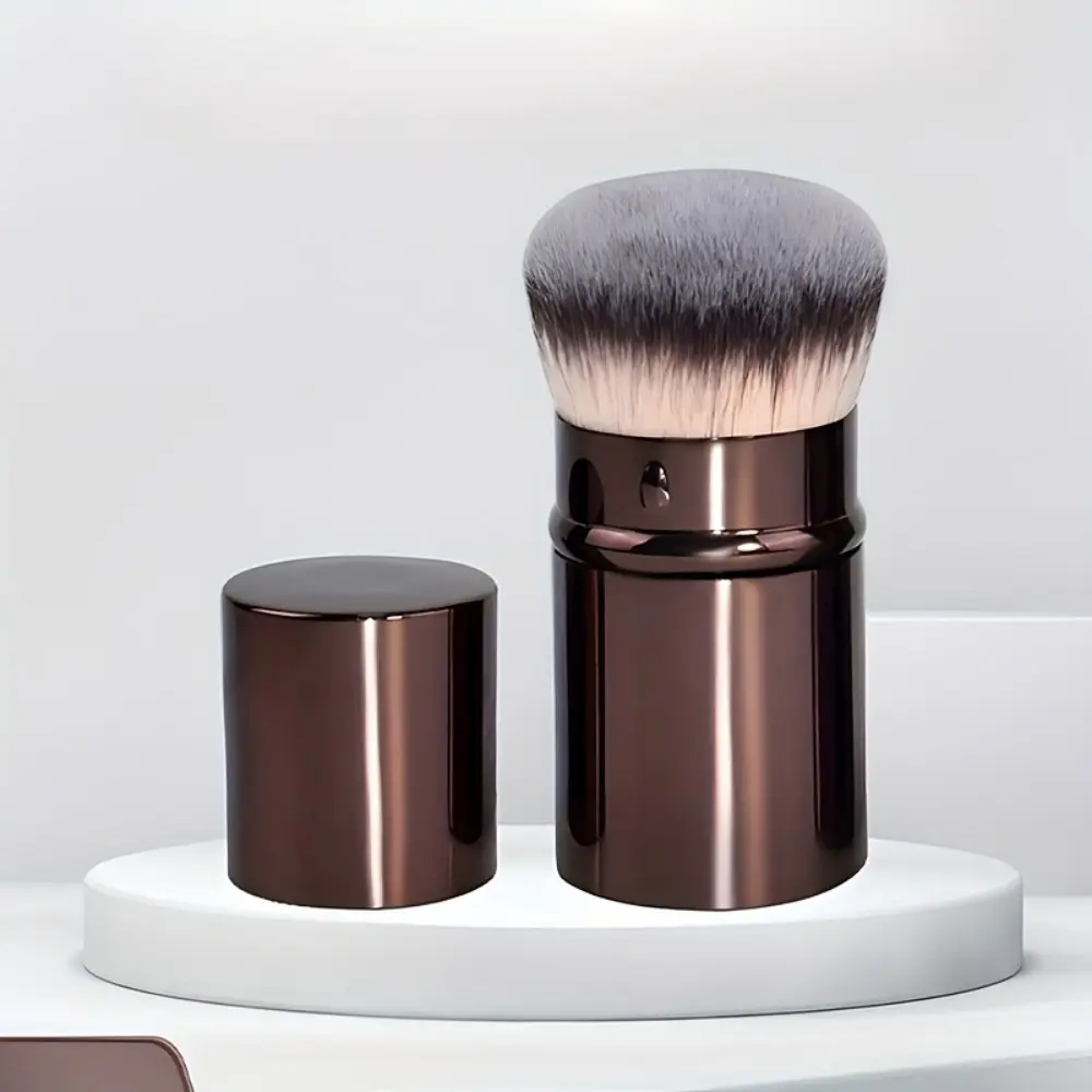 1pc Retractable Multi-function Facial Makeup Brush Ultra Soft Synthetic Bristles For Foundation Blush Loose Powder Liquid Cream Portable Home Travel Cosmetic Tool