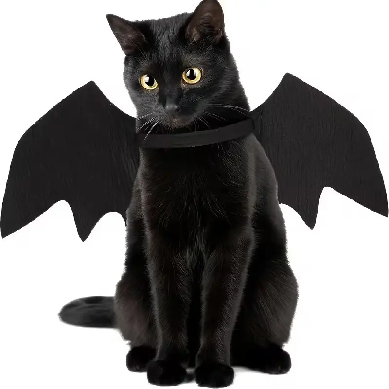 Adjustable Bat Wings Costume for Pets, Soft Polyester Material, Ideal for Cats and Small Dogs, Perfect for Halloween Role Play and Fun Dress-Up