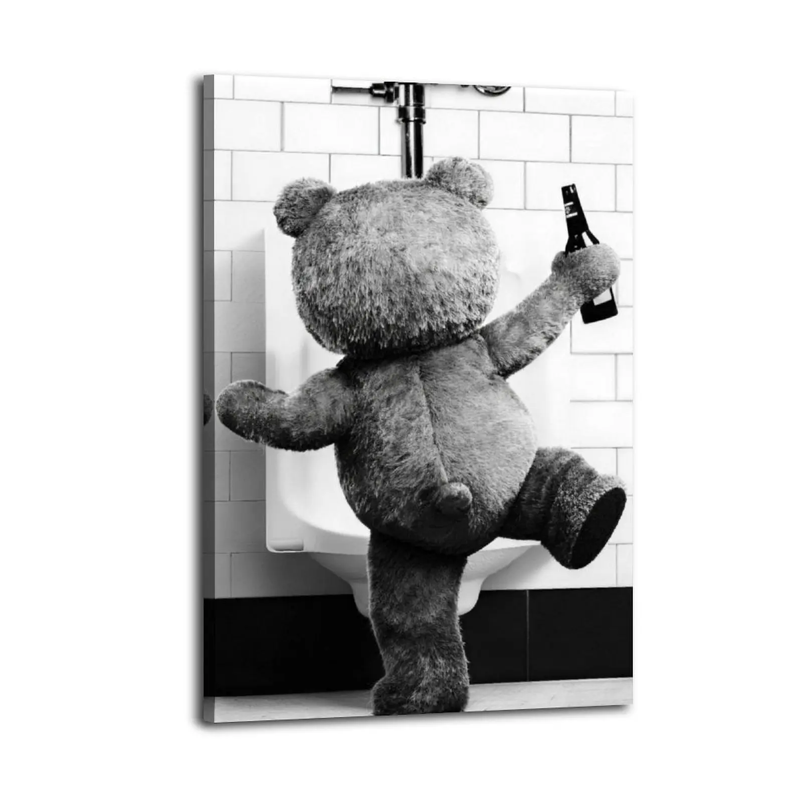Funny Teddy Bear Anime Canvas Poster - Frameless Multi-Size Home Decor Wall Art for Living Room, Bedroom, Gift-Worthy Modern Home Supplies bar