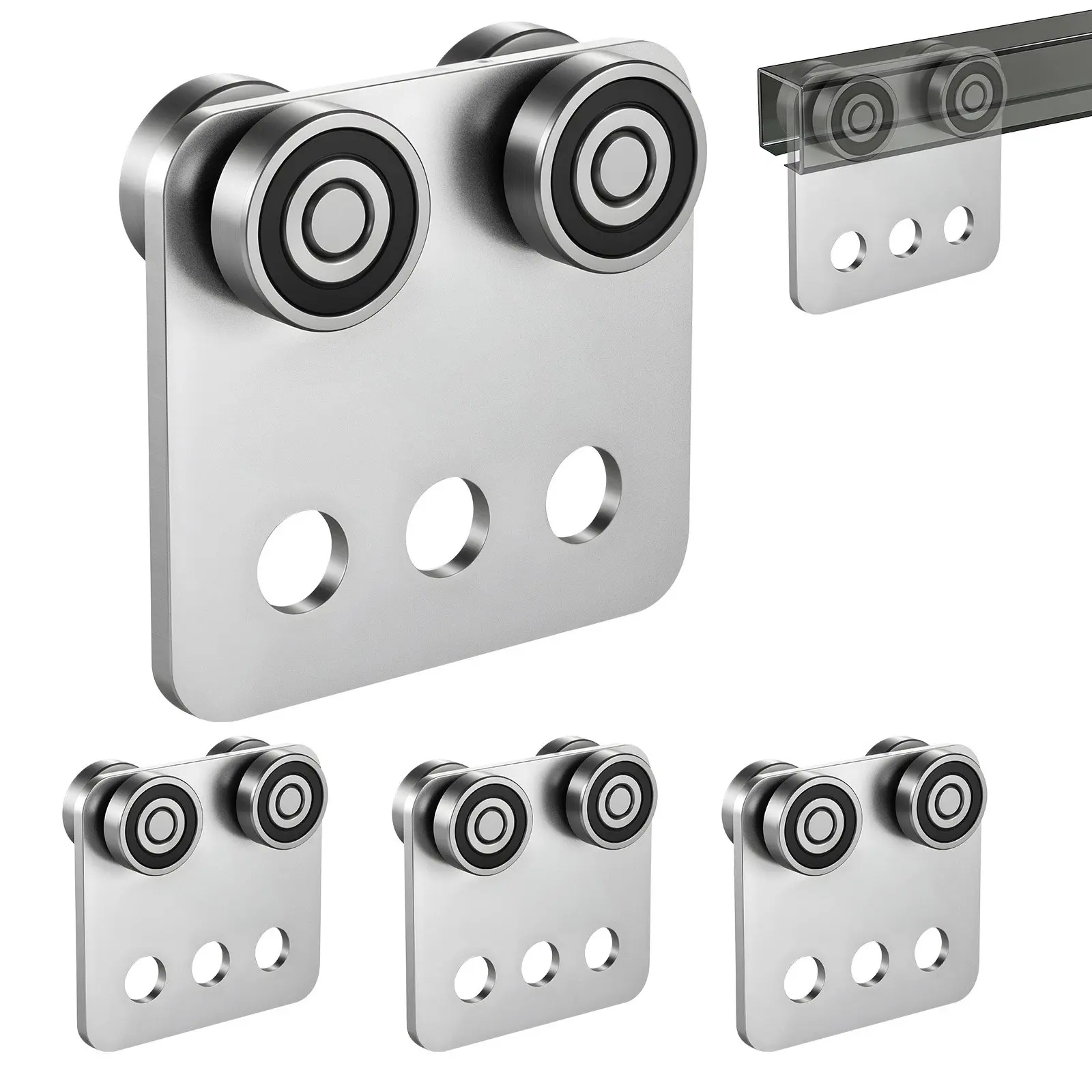 VEVOR Dual-Bearing Strut Channel Trolley Assembly, 4- or 8-Wheel, 1100 or 3000 lbs, 4 Pieces
