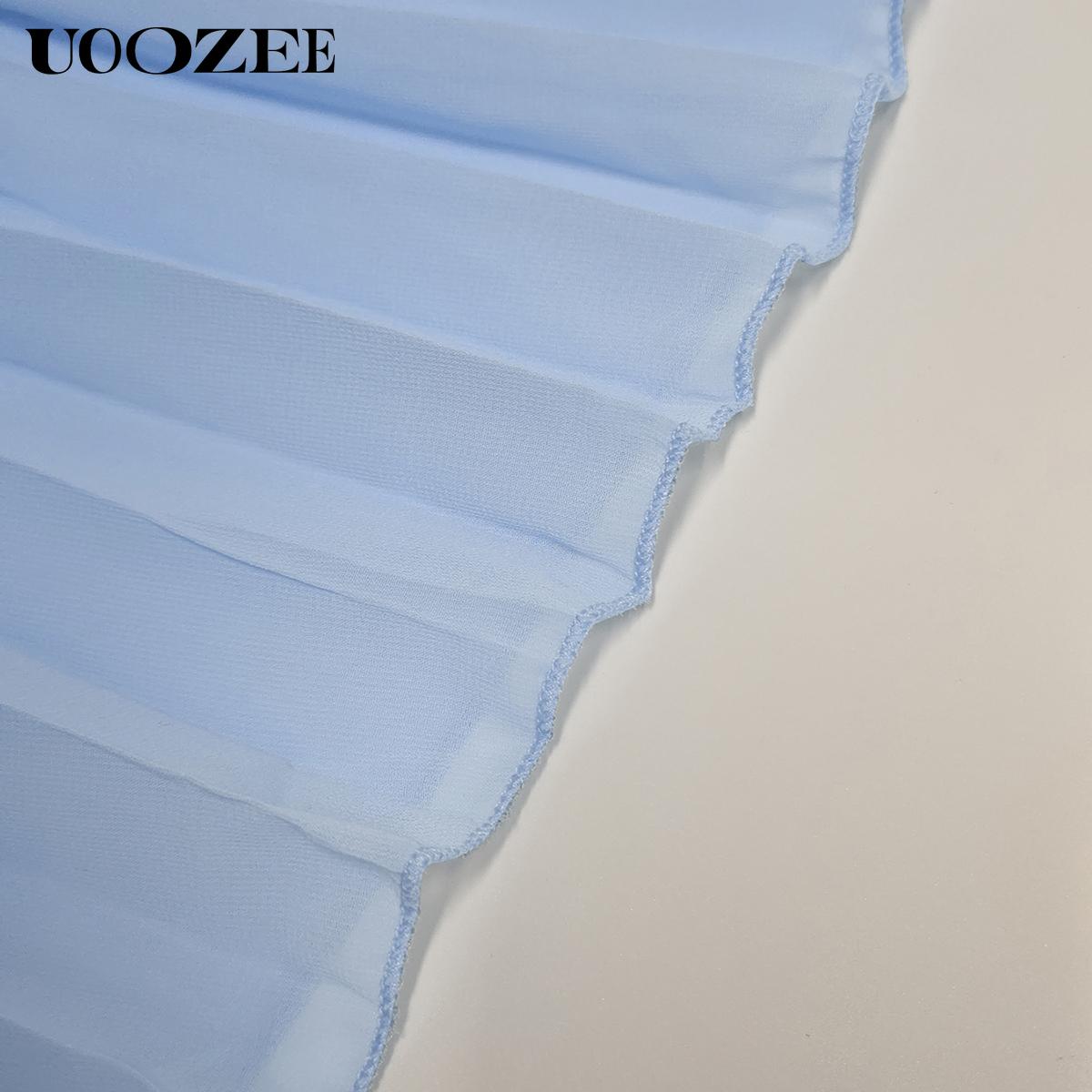 UOOZEE Women 2025 Evening Prom No Stretch Maxi Dresses Summer Elegant Sleeveless Pleated Gauze Cocktail Party Wedding Guest Dresses (Smaller Bust Fit, One Size Up Recommended for C - Cup and Above) birthday outfit elegantoutfits SpringStatements