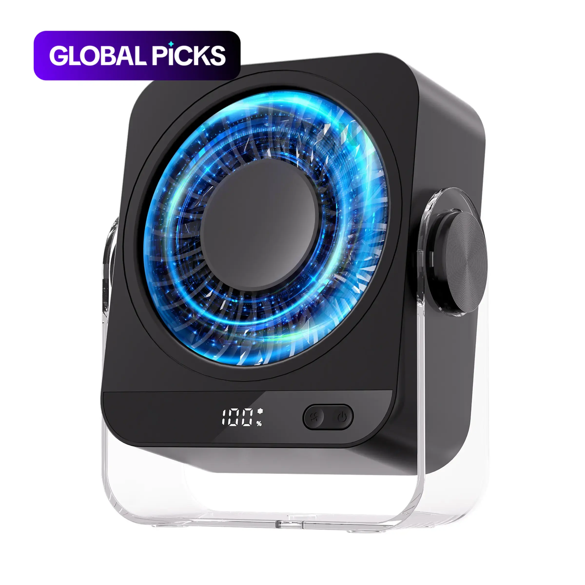 Rechargeable USB Desk Fan,199 Speeds, Digital Display, Quiet Strong Wind, 130° Tilt Adjustable, Type-C, Portable Small Personal Fan for Home Office Bedroom Dorm Travel Camping, USB Charging Fan, Portable Fans Rechargeable
