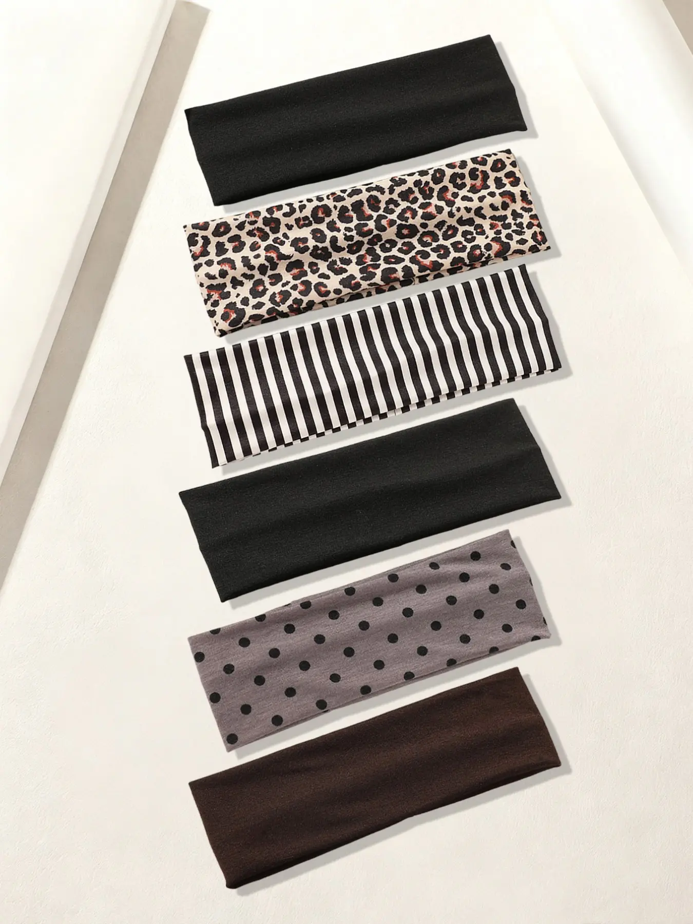 6pcs Retro Striped Polka Dot Leopard Hairbands for Women, High Elastic Sweat-Wicking Breathable Sports Headbands, Workout Headbands, Versatile Face-Shaping Accessories