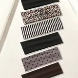 【Black Friday】6-Piece Retro Striped & Polka Dot & Leopard Pattern Hairbands for Women, Sweat-Wicking Breathable Stretchy Sports Headbands, Versatile Hair Accessories, Headband Set