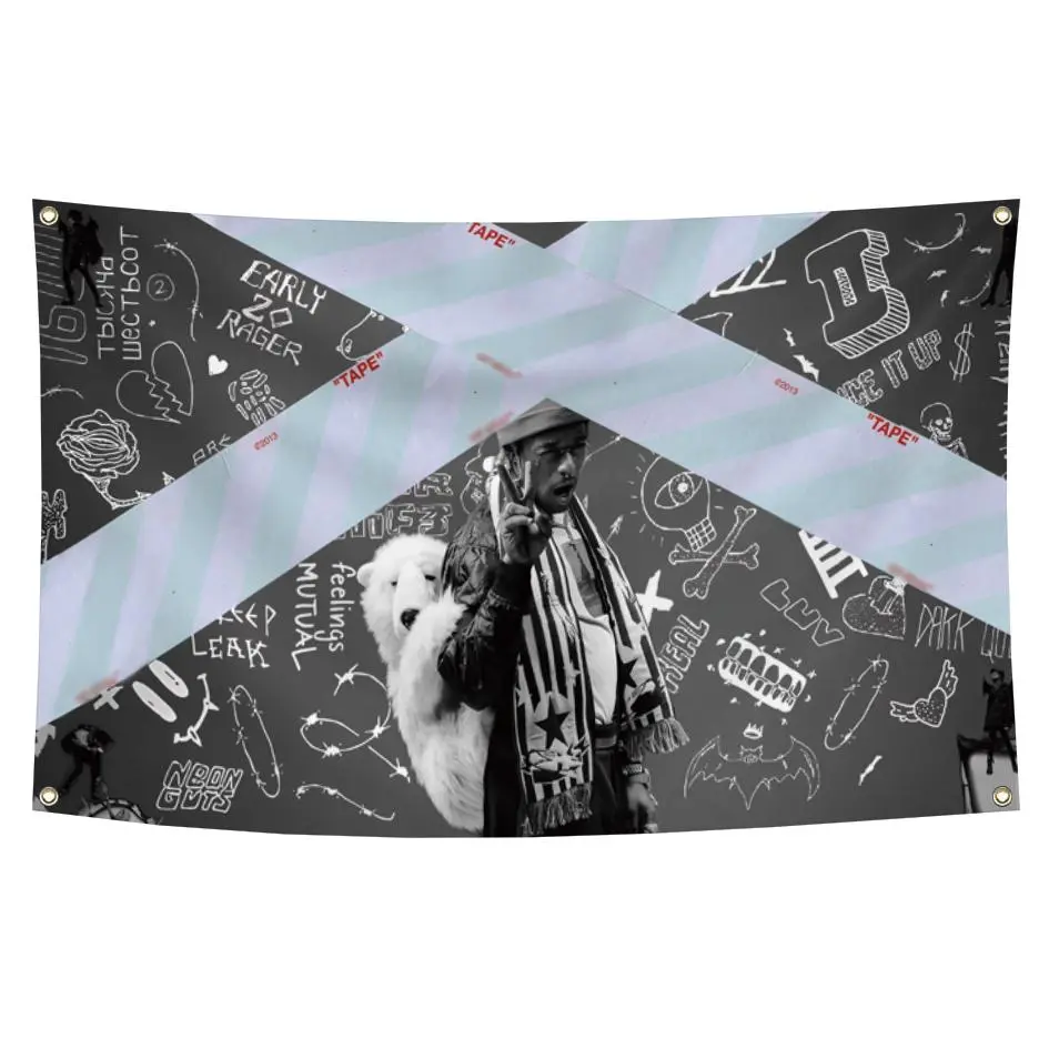 Luv is Rage 2 Flag Tapestry (3x5ft,Durable, Polyester) Brass Grommets For College Dorm Man Cave